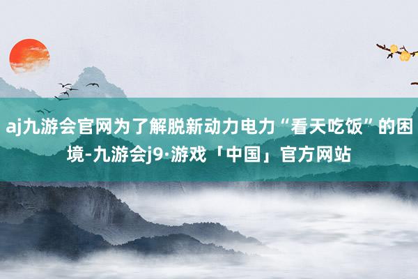 aj九游会官网为了解脱新动力电力“看天吃饭”的困境-九游会j9·游戏「中国」官方网站