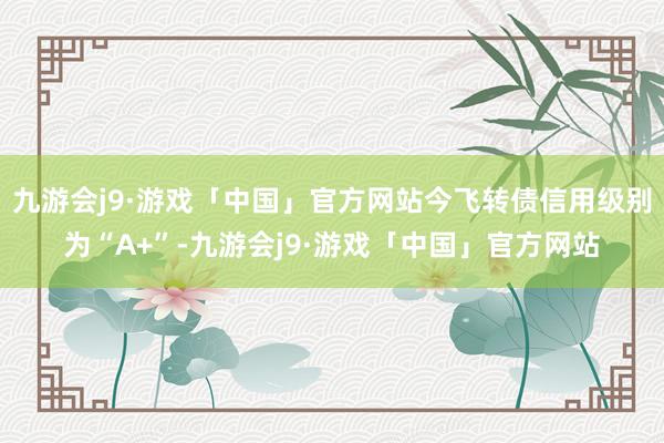 九游会j9·游戏「中国」官方网站今飞转债信用级别为“A+”-九游会j9·游戏「中国」官方网站