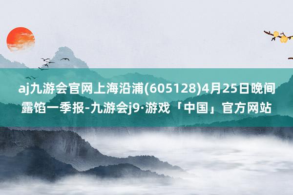 aj九游会官网上海沿浦(605128)4月25日晚间露馅一季报-九游会j9·游戏「中国」官方网站