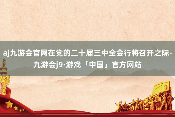 aj九游会官网在党的二十届三中全会行将召开之际-九游会j9·游戏「中国」官方网站