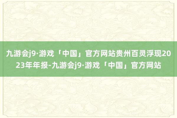 九游会j9·游戏「中国」官方网站贵州百灵浮现2023年年报-九游会j9·游戏「中国」官方网站