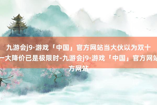 九游会j9·游戏「中国」官方网站当大伙以为双十一大降价已是极限时-九游会j9·游戏「中国」官方网站