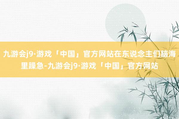 九游会j9·游戏「中国」官方网站在东说念主们脑海里躁急-九游会j9·游戏「中国」官方网站